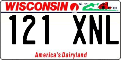 WI license plate 121XNL