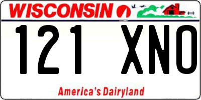 WI license plate 121XNO