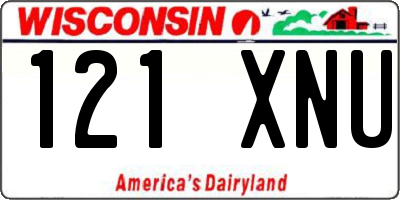 WI license plate 121XNU