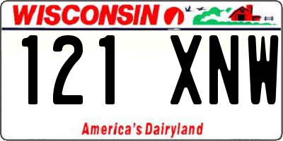 WI license plate 121XNW