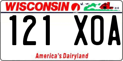 WI license plate 121XOA
