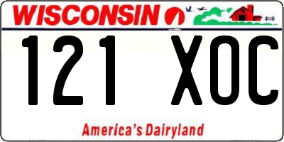 WI license plate 121XOC