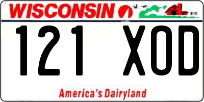 WI license plate 121XOD