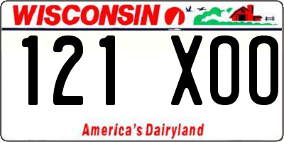 WI license plate 121XOO