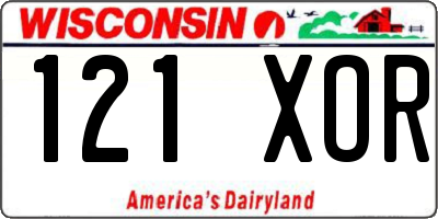 WI license plate 121XOR