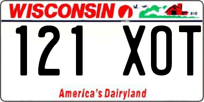 WI license plate 121XOT