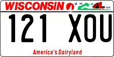 WI license plate 121XOU