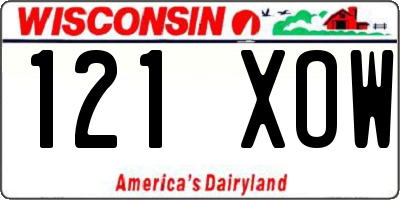 WI license plate 121XOW