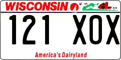 WI license plate 121XOX