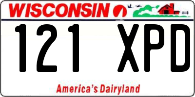 WI license plate 121XPD