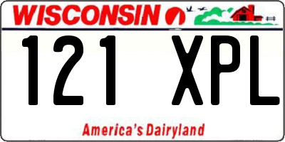 WI license plate 121XPL