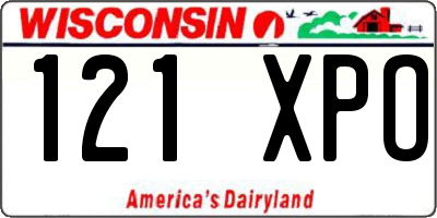 WI license plate 121XPO