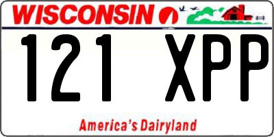 WI license plate 121XPP
