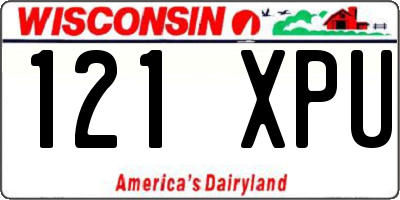WI license plate 121XPU