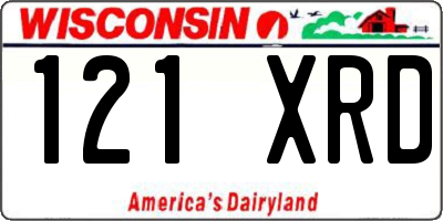 WI license plate 121XRD