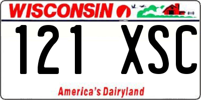 WI license plate 121XSC