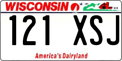 WI license plate 121XSJ