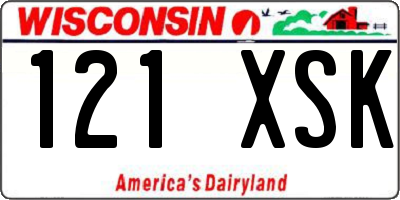 WI license plate 121XSK