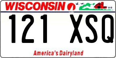 WI license plate 121XSQ