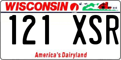 WI license plate 121XSR
