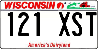 WI license plate 121XST