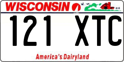 WI license plate 121XTC