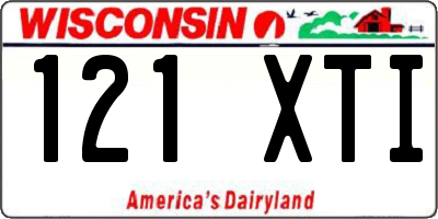 WI license plate 121XTI