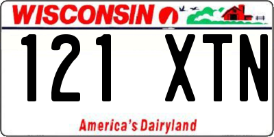 WI license plate 121XTN