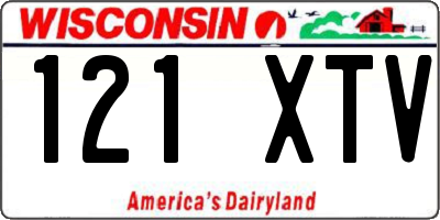 WI license plate 121XTV