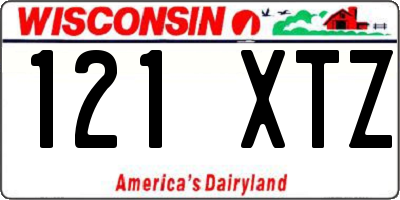 WI license plate 121XTZ