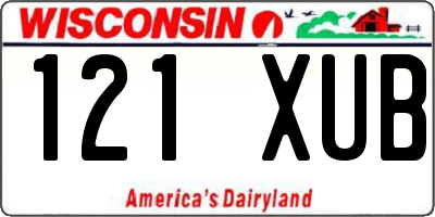 WI license plate 121XUB