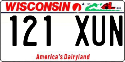 WI license plate 121XUN