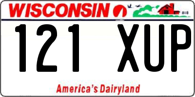 WI license plate 121XUP