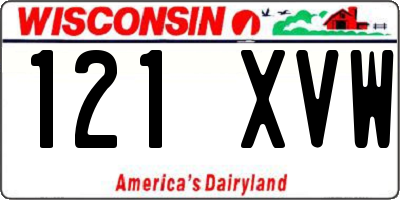 WI license plate 121XVW
