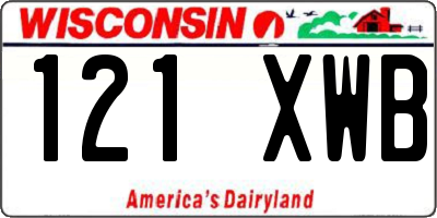 WI license plate 121XWB