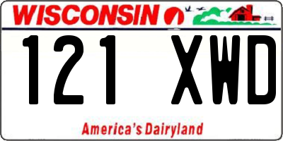 WI license plate 121XWD