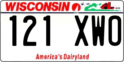 WI license plate 121XWO