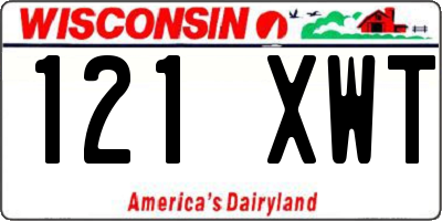 WI license plate 121XWT