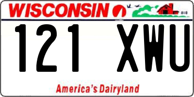 WI license plate 121XWU