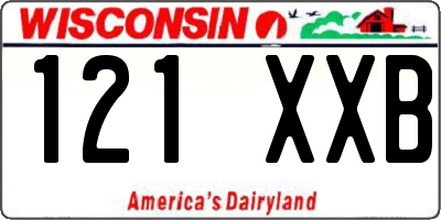 WI license plate 121XXB