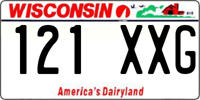 WI license plate 121XXG