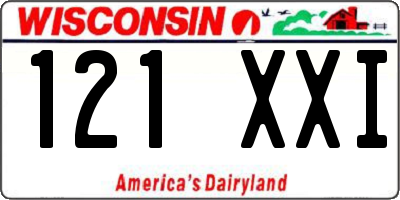 WI license plate 121XXI