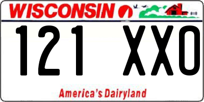 WI license plate 121XXO