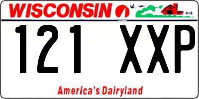 WI license plate 121XXP