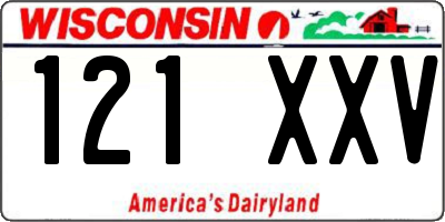WI license plate 121XXV
