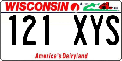 WI license plate 121XYS