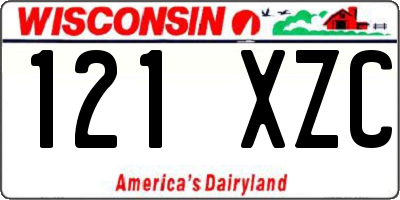 WI license plate 121XZC