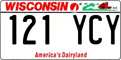 WI license plate 121YCY