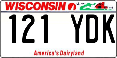 WI license plate 121YDK