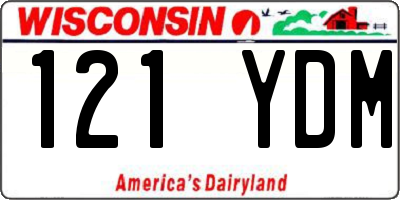 WI license plate 121YDM
